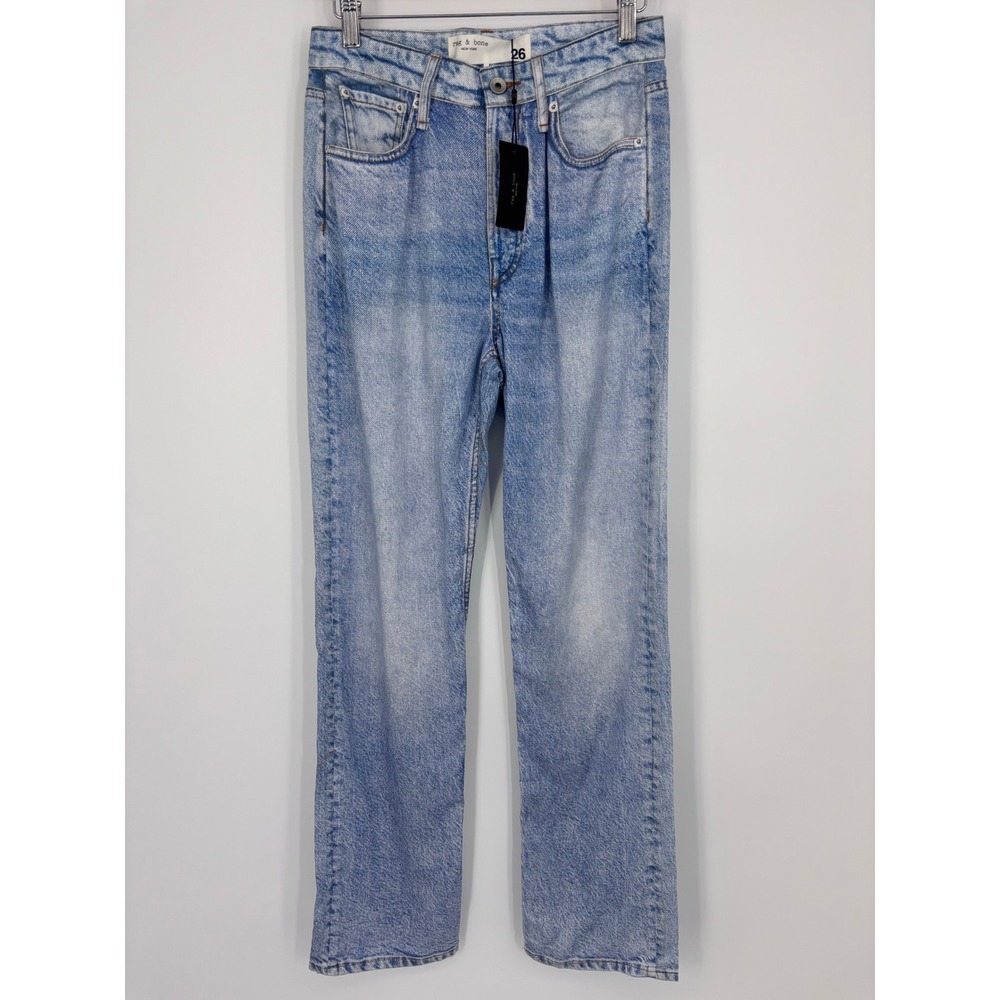 rag & bone Alex Liquid High Rise Straight Jeans Size 26 Luna Miramar Printed NEW
